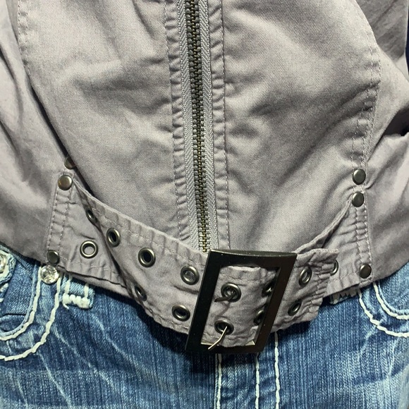 Silver jeans cotton lace zip up jacket great find! - Picture 3 of 16